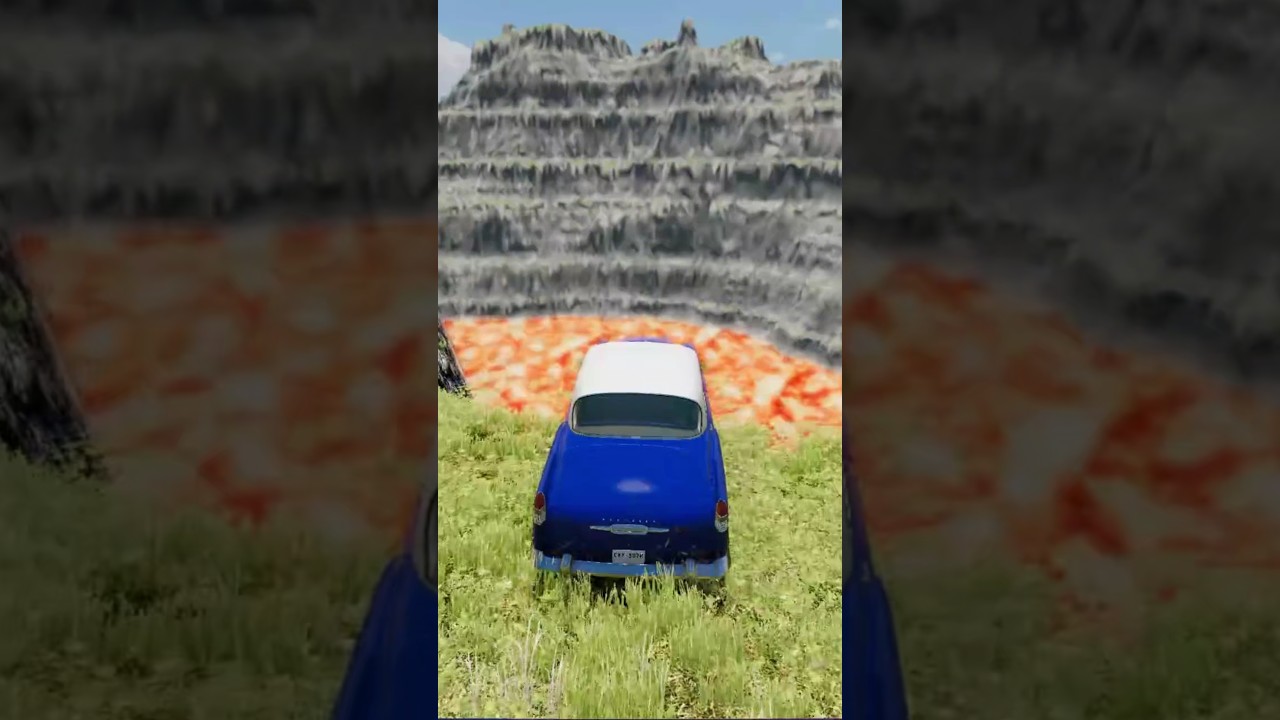 Retro car Vs Giant Lava Pit | Beamng.Drive