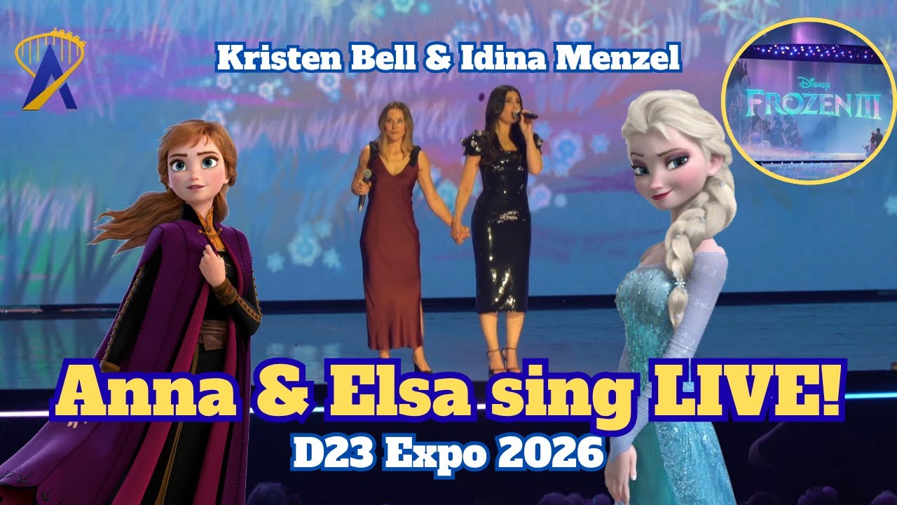 Kristen Bell & Idina Menzel Sing LIVE for Frozen 3 Surprise at D23!
