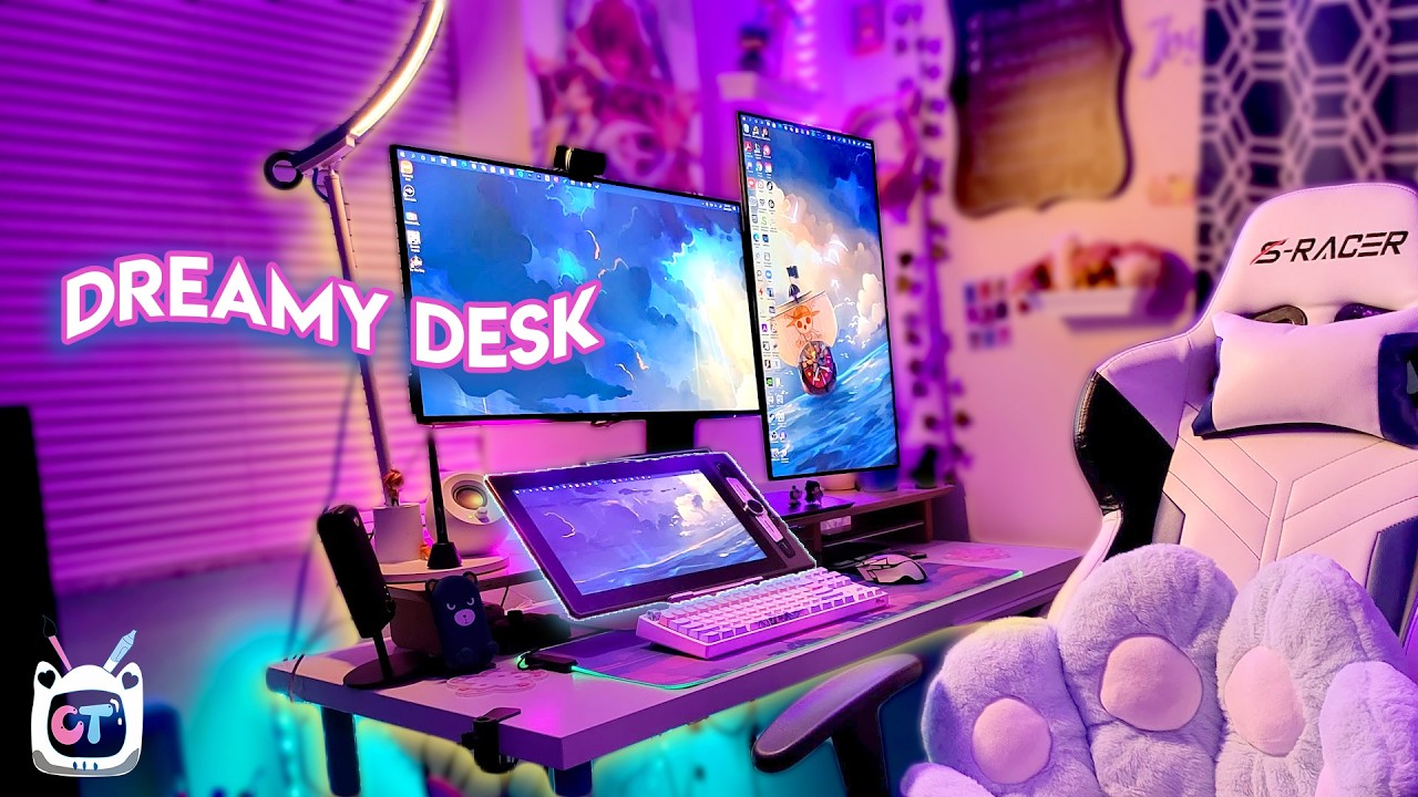 🌨️ Dream Desk Setup & Creative home office 🌱 vaperwave aesthetic 🌌