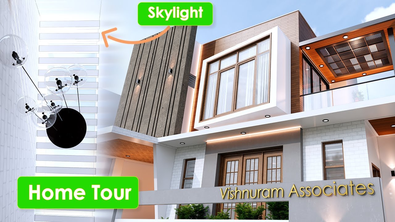 Skylight கொண்ட அழகான Duplex வீடு | 40x60 House plan | construction | housedesign | Architects