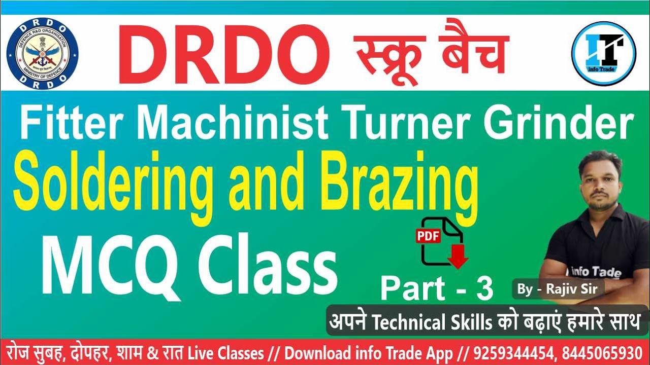 DRDO स्क्रू बैच Soldering and Brazing MCQ Part-3 