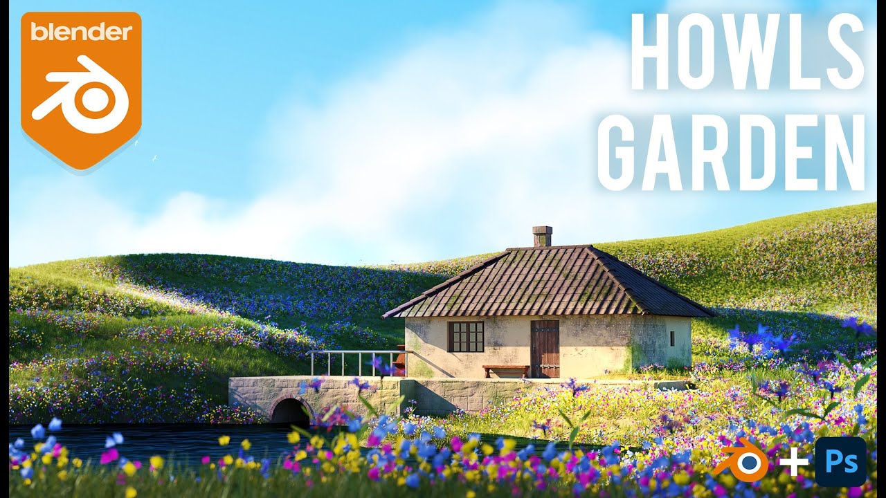 Howl's Garden Timelapse - Studio Ghibli art in Blender