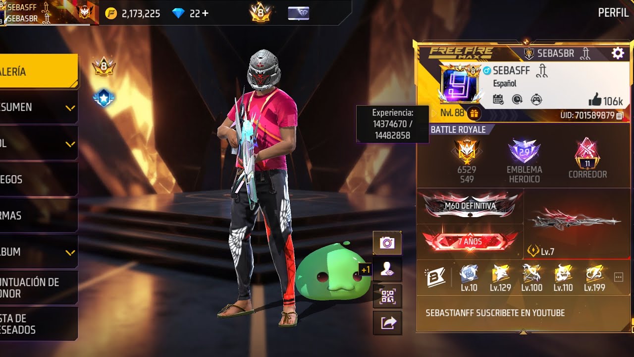 Cada Vez más Cerca de Obtener la exclusiva Pared 90 Free Fire Nivel 90