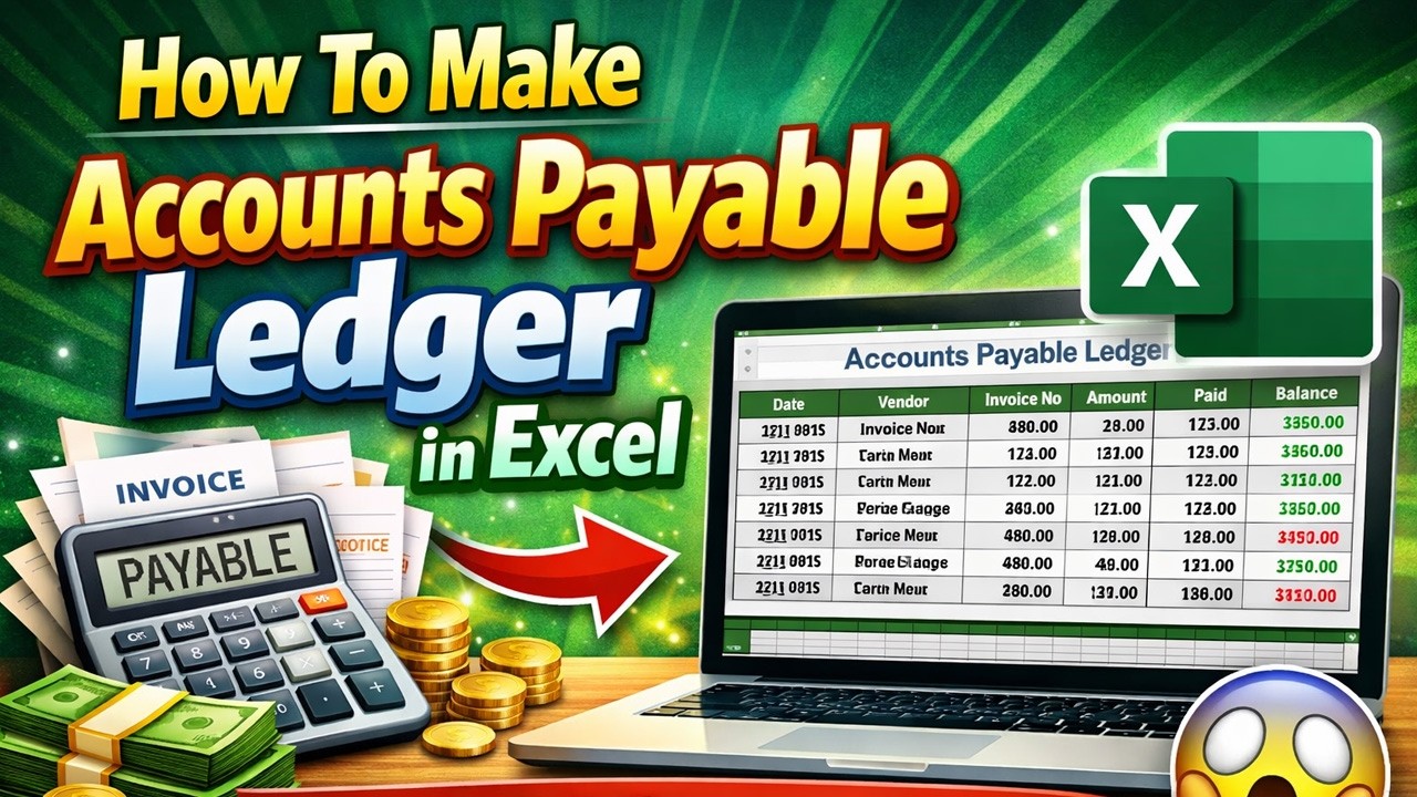 68. How To Make Accounts Payable Ledger in Excel 😱 Full Tutorial (Step-by-Step)