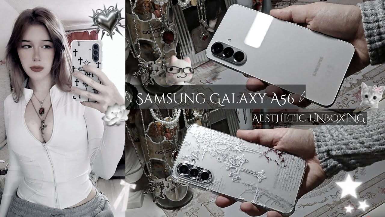 Samsung Galaxy A56 5G (light gray)🩶Aesthetic Unboxing🏔️❄️ASMR |Camera test|Customization|Accessories