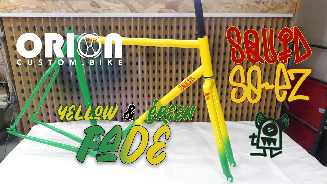CUSTOM PAINT | Squid Bikes | How to paint a bike with a yellow and green fade