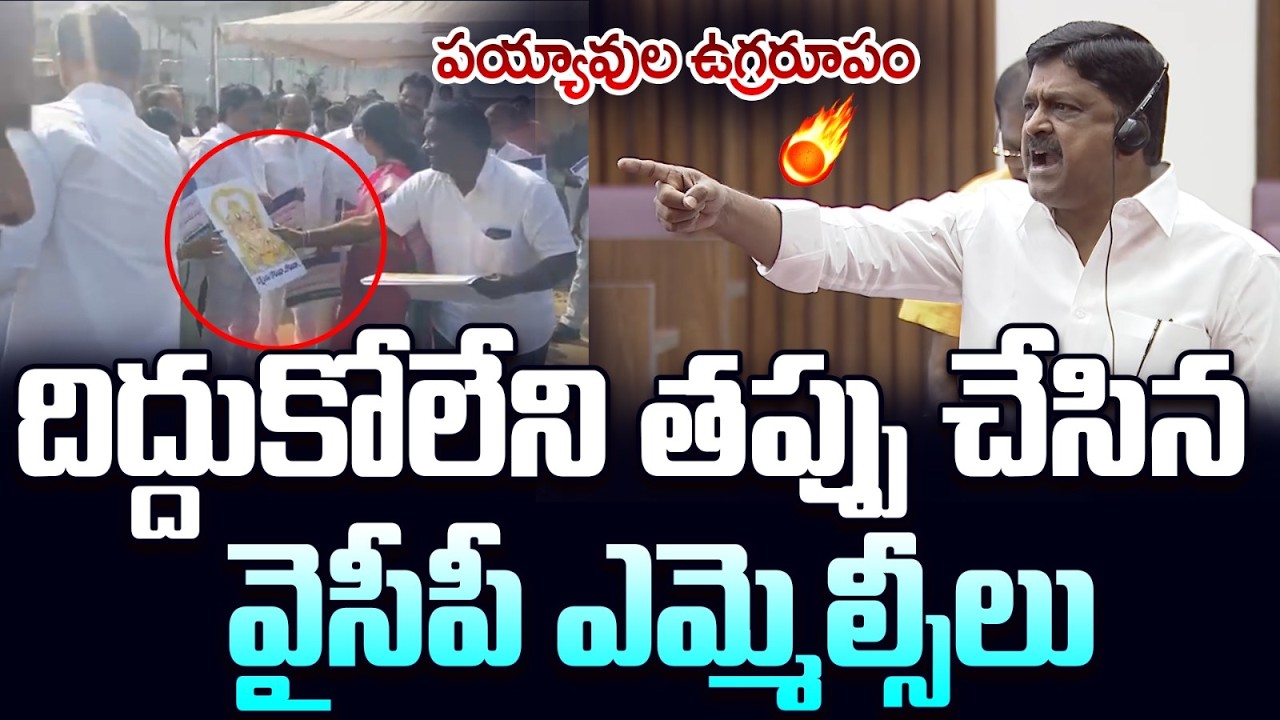 వెంకన్న ఫొటోలతో వైసీపీ నేతల మహాపరాధం | YCP MLCs With Lord Venkateswara Swamy Photos in Council