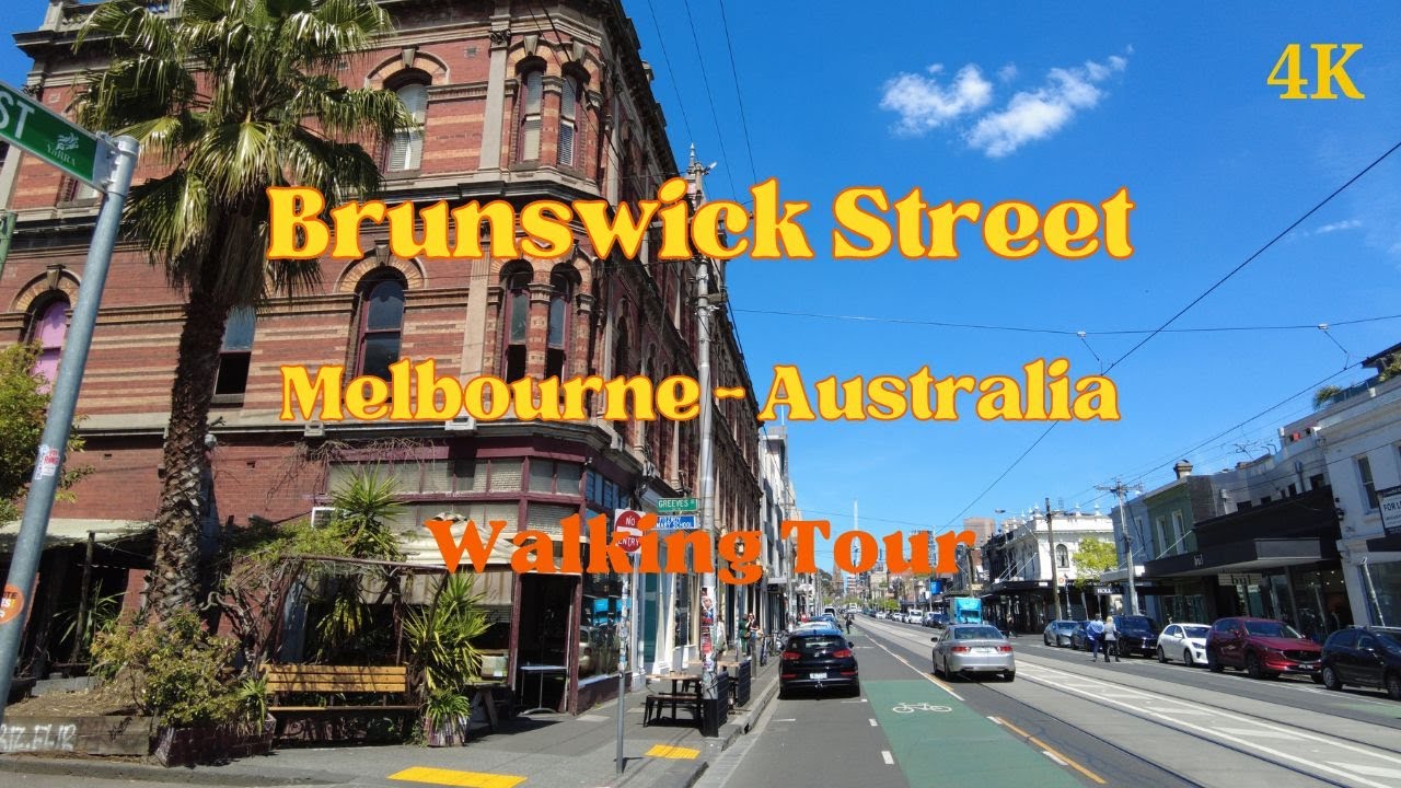 Brunswick Street Walking Tour - Melbourne - Australia - 4K - Thursday Morning