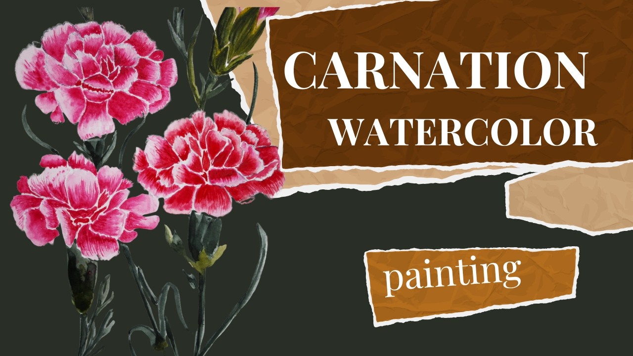 How to paint pink carnations in watercolor I easy botanical painting #botanicalpainting #watercolor
