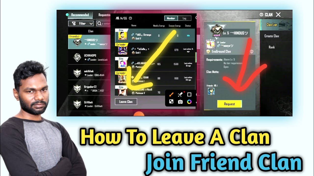 How To Leave A Clan And Joint With Friend Clan 2024 New Video | Pubg Clan Kaise Change Kare 2024