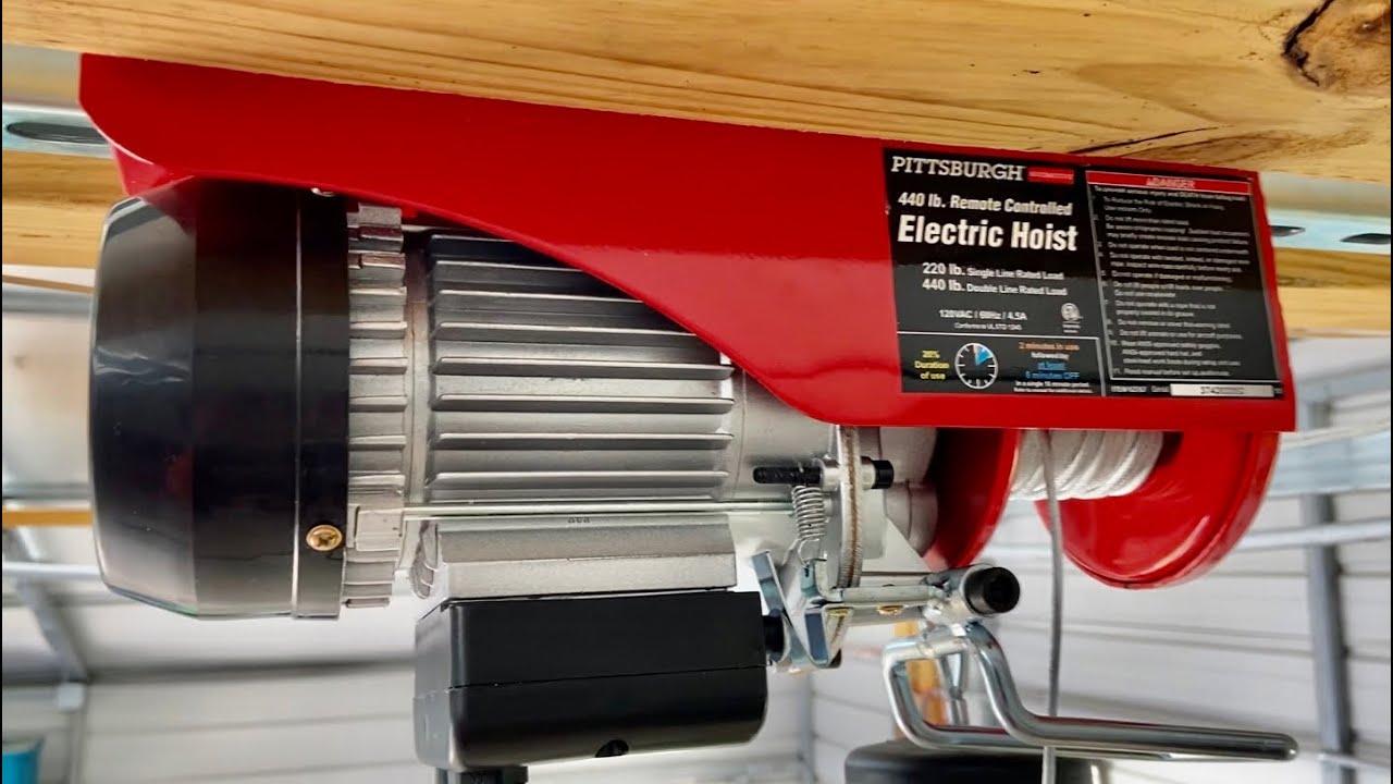 I’m saving my back - Electric Hoist from Harbor freight. ￼