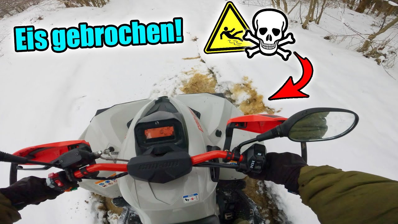 Eis bricht beim Quad fahren im Schnee! (Can am Renegade 1000 XXC)