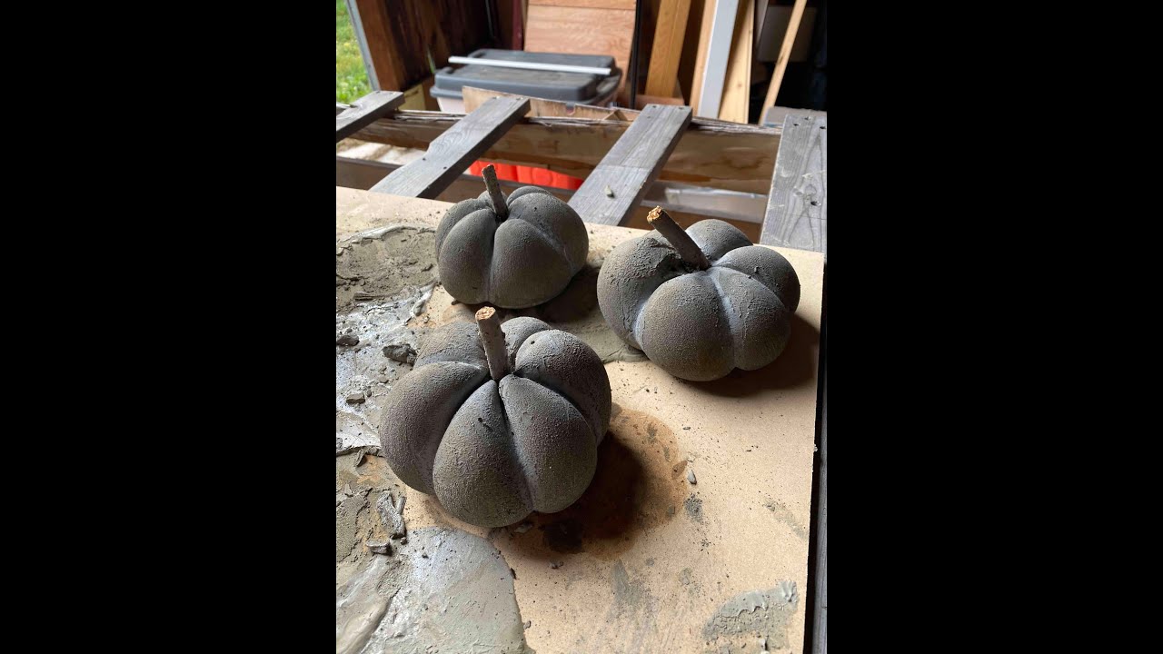 Making Concrete Pumpkins