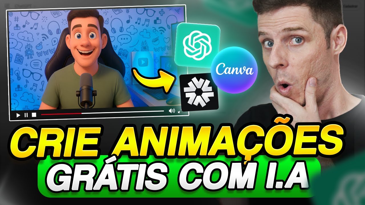 Como Criar Vídeos Animados Grátis usando Inteligência Artificial (ChatGPT, Canva, Hedra)!