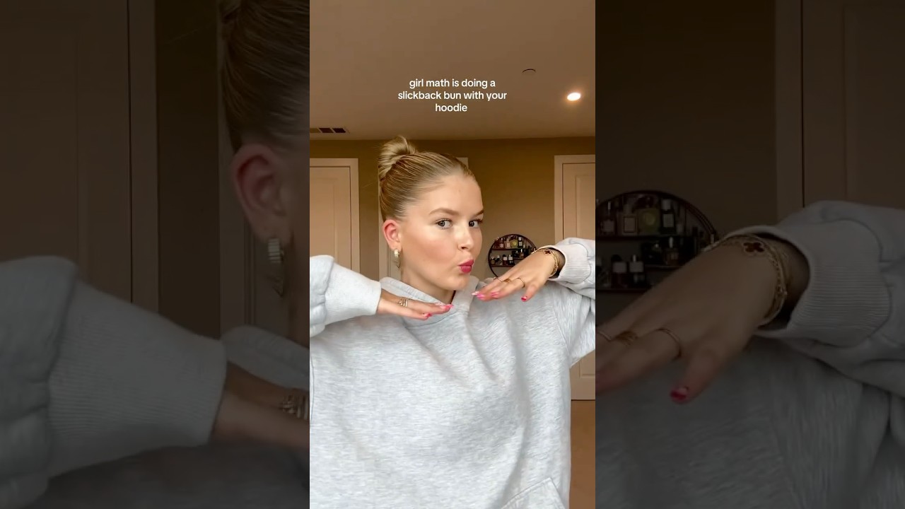immediate slickback in a hoodie! #hoodie #slickback #easyhairstyle #girlmath #hoodies #grwm #vlog
