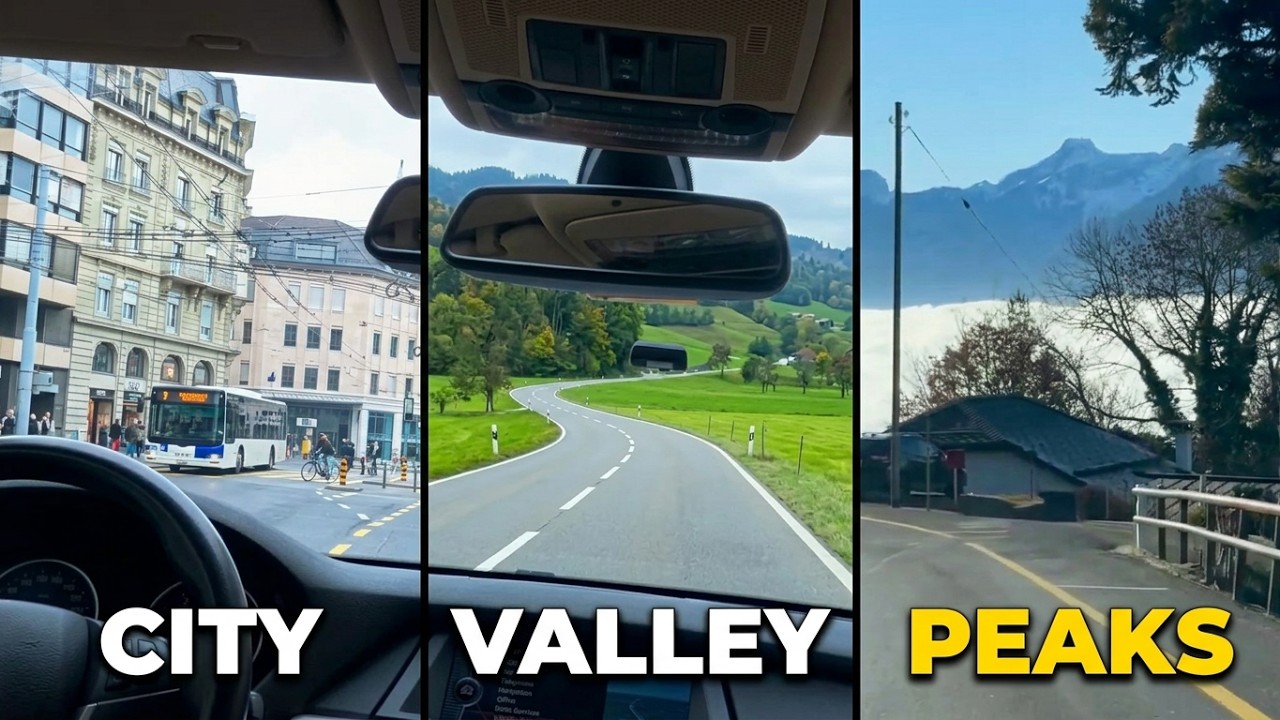 POV Swiss Roads View | Driving Tour 4K & From City to Mountain 