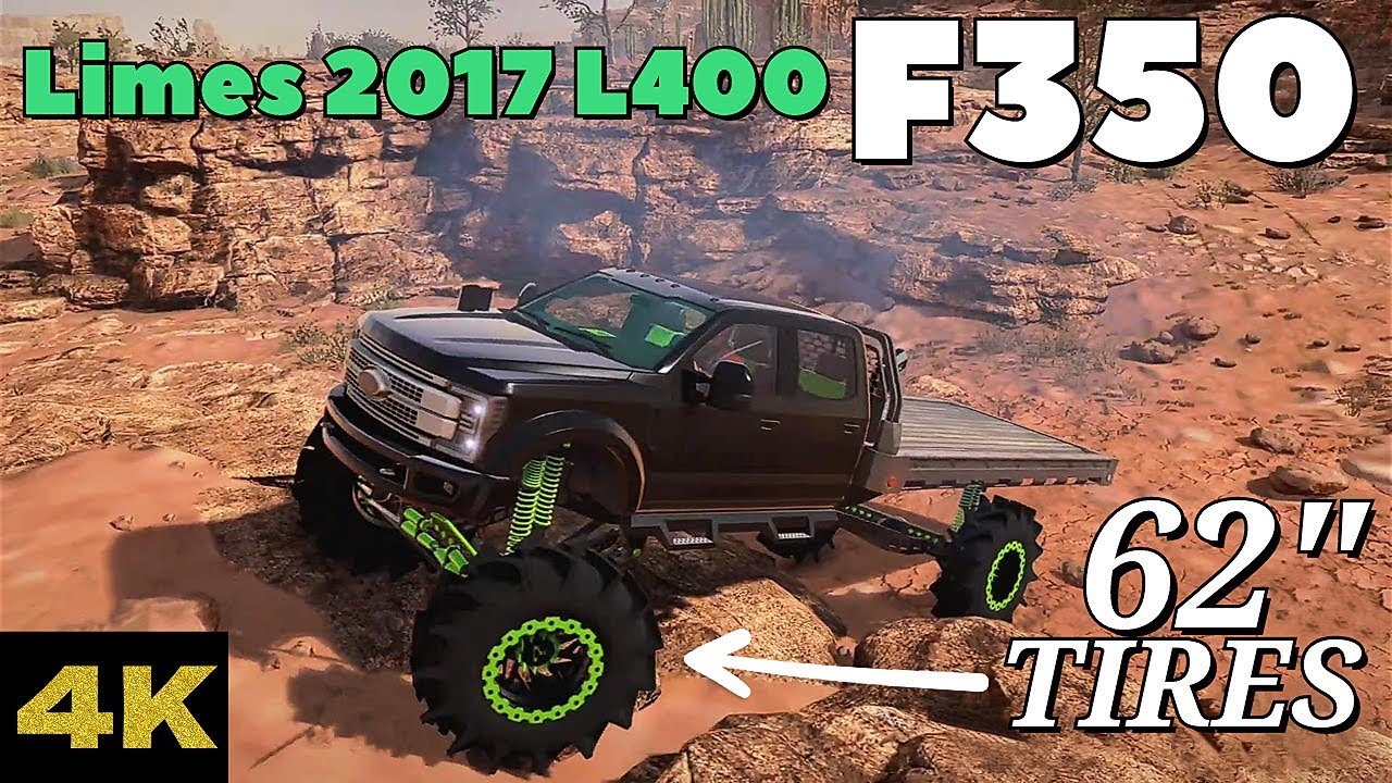The Terrain Tackling F350 Limes 2017 L400 in Expeditions: A MudRunner Game | PS5 4K