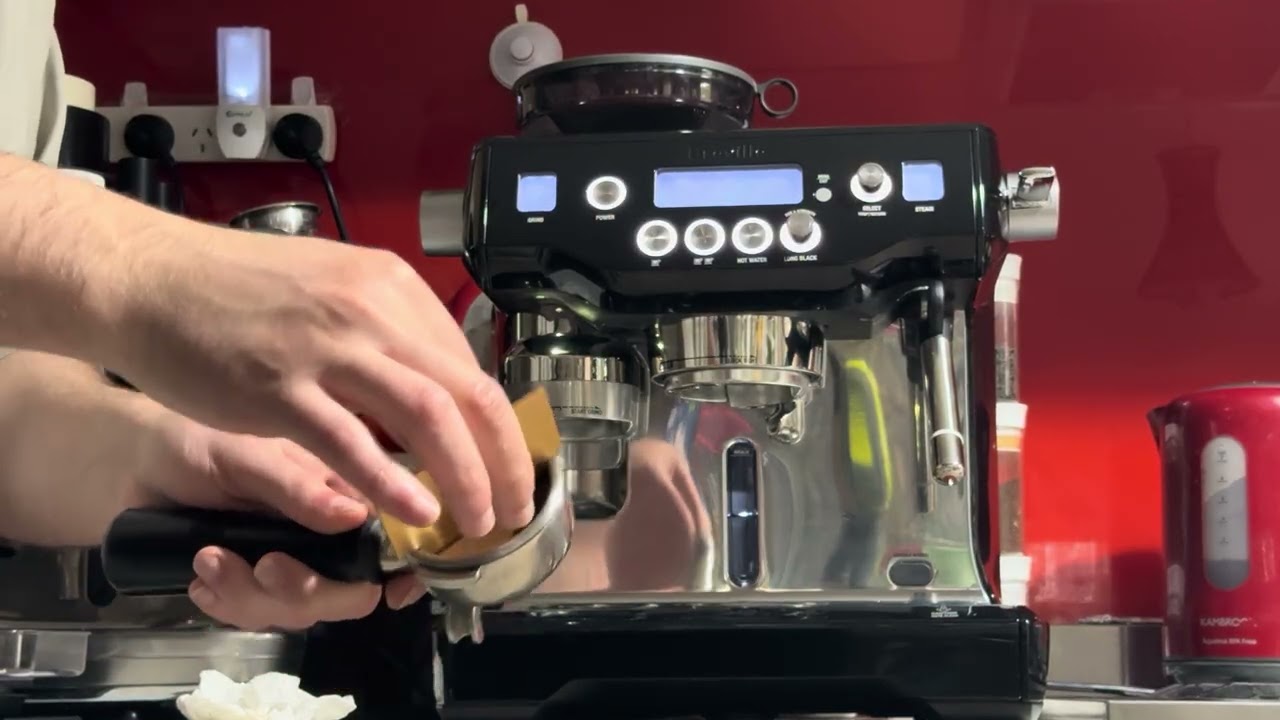 Single shot latte on Pina's Breville Oracle BES980BKS, overdose grind issue, slow grind output issue