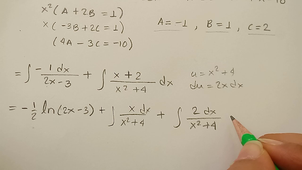 Integral por fracciones parciales. Caso 3