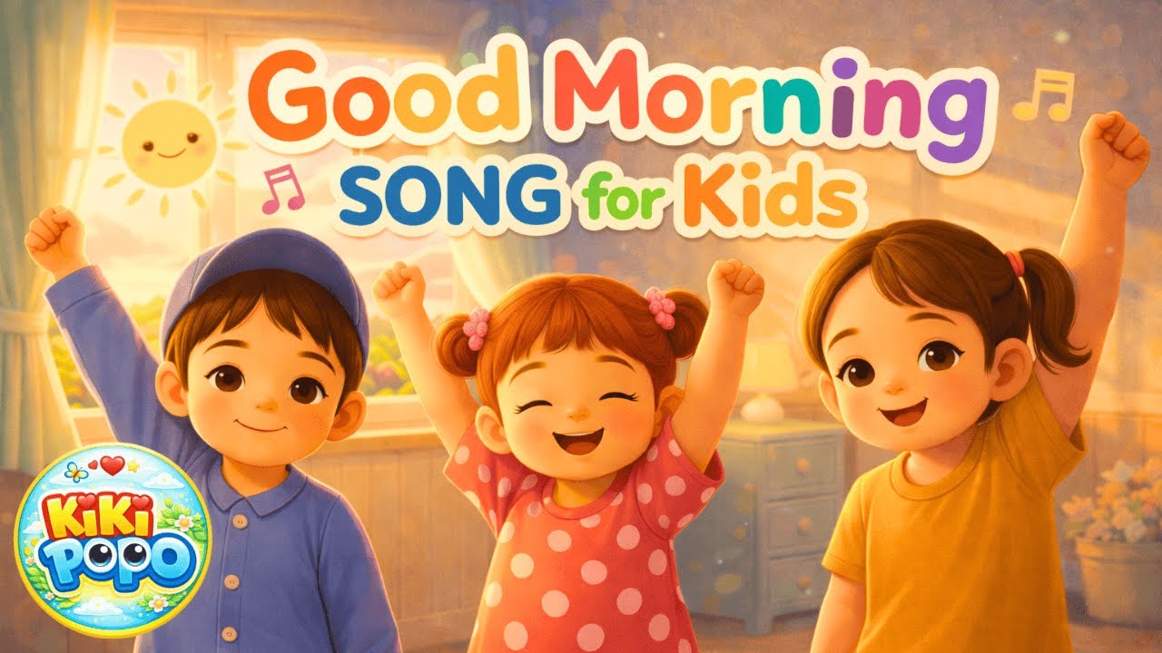 Good Morning Song for Kids 🌞 | Wake Up Happy | Morning Routine Song for Toddlers | KikiPopo
