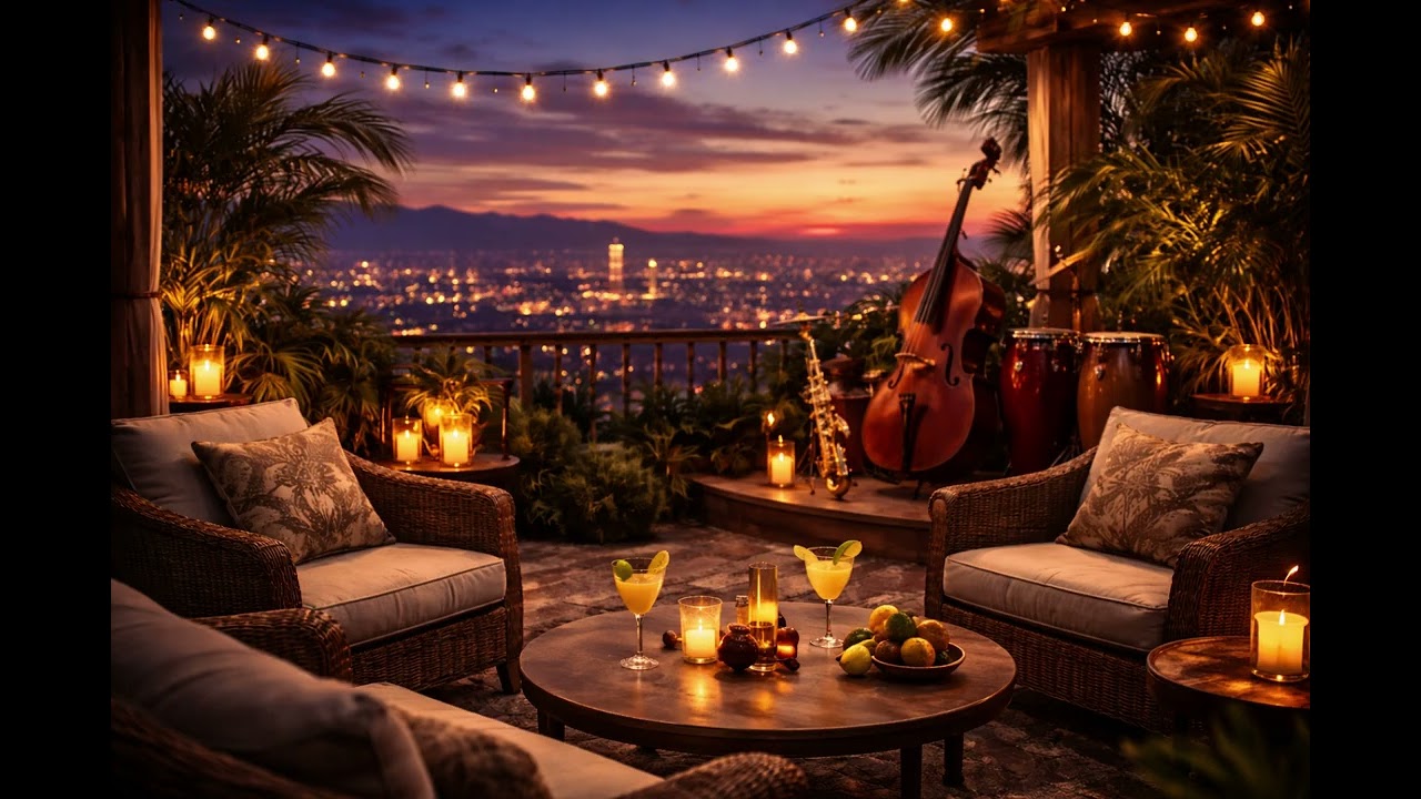 Azúcar Lounge | Smooth Latin Jazz & Chill Music ☾ Elegant Rooftop Lounge Vibes