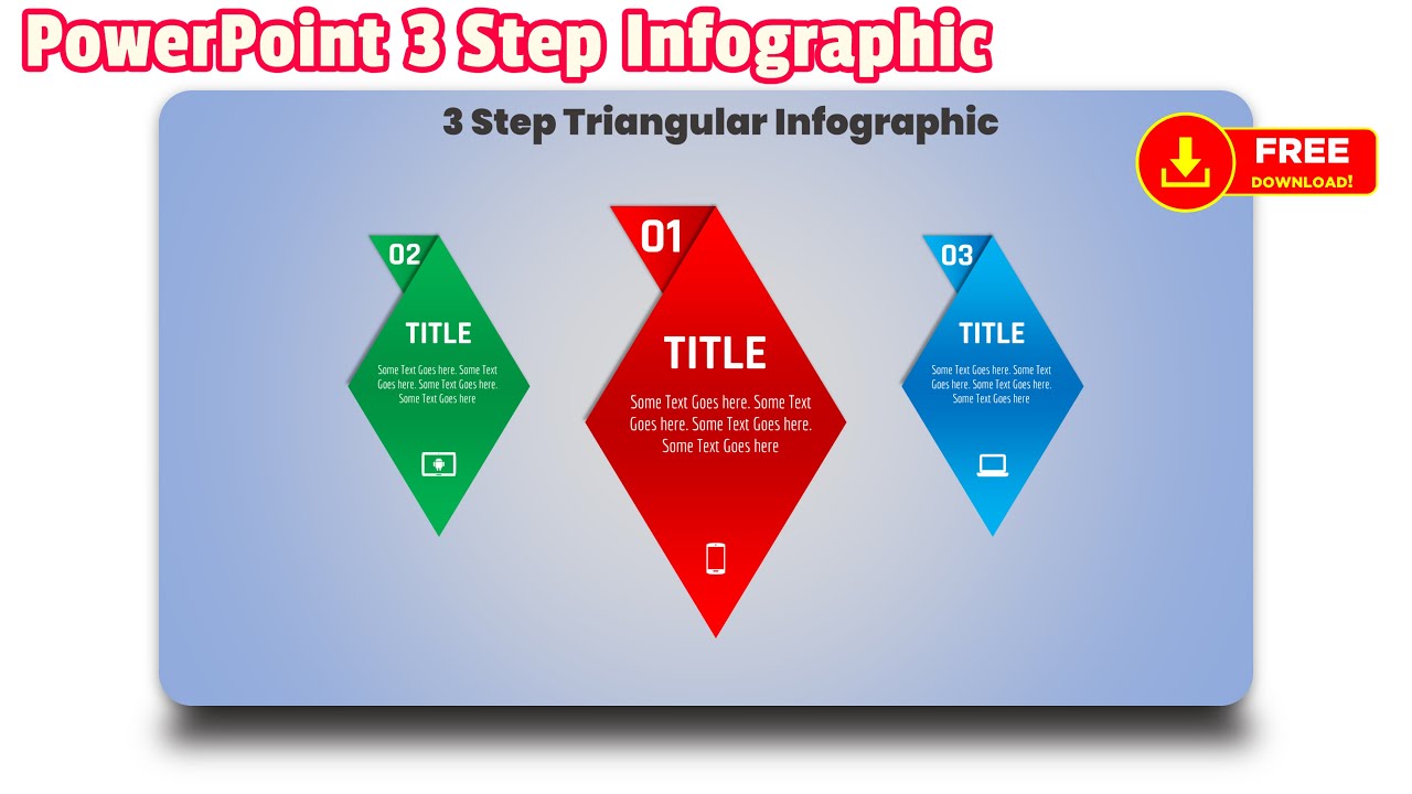 1.Free download PowerPoint Presentation with 3 Step Triangular Infographic