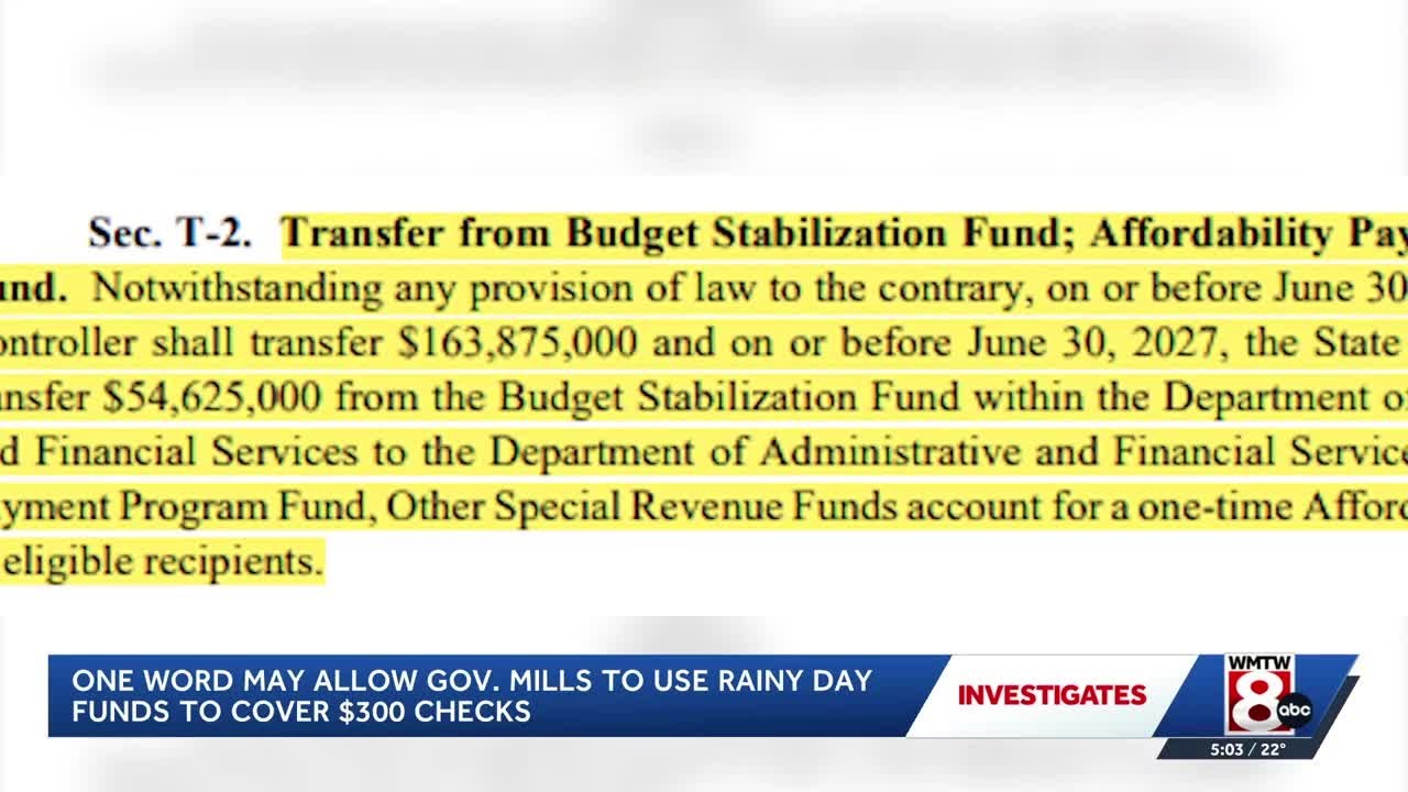 Ask 8 Investigates: Is the Governor's plan to send $300 checks to Mainers legal?