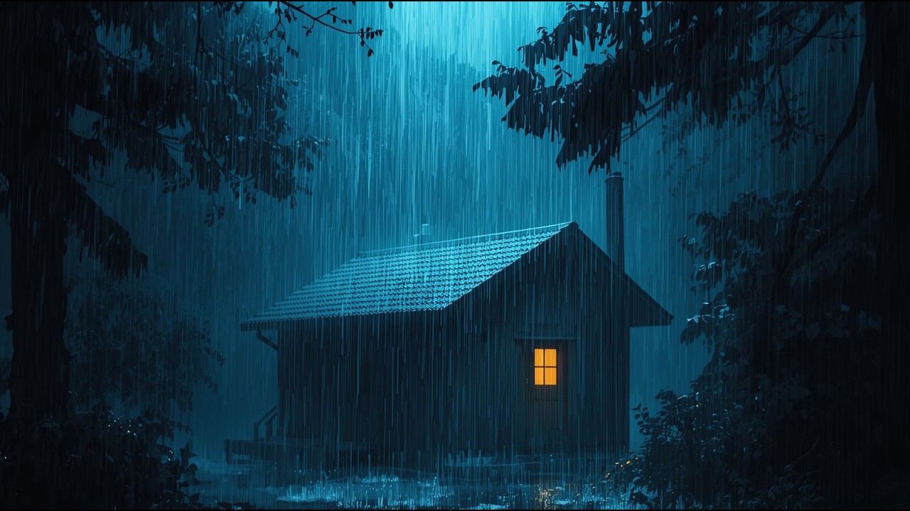 Relax Your Body with Heavy Rain and Thunder Sounds for Better Sleep