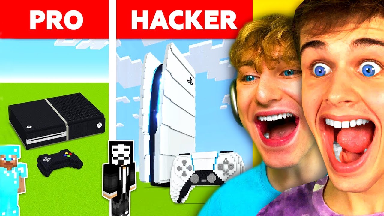 Takto STAVÍ HERNÍ KONZOLE NOOB vs PRO vs HACKER v Minecraftu! @TrospyReakce