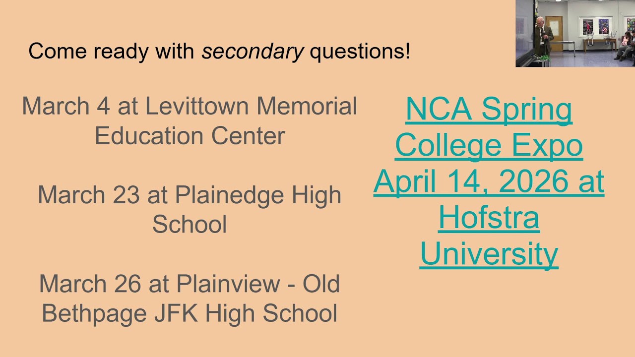 The College Information Workshops Series - Part II - 1/27/26
