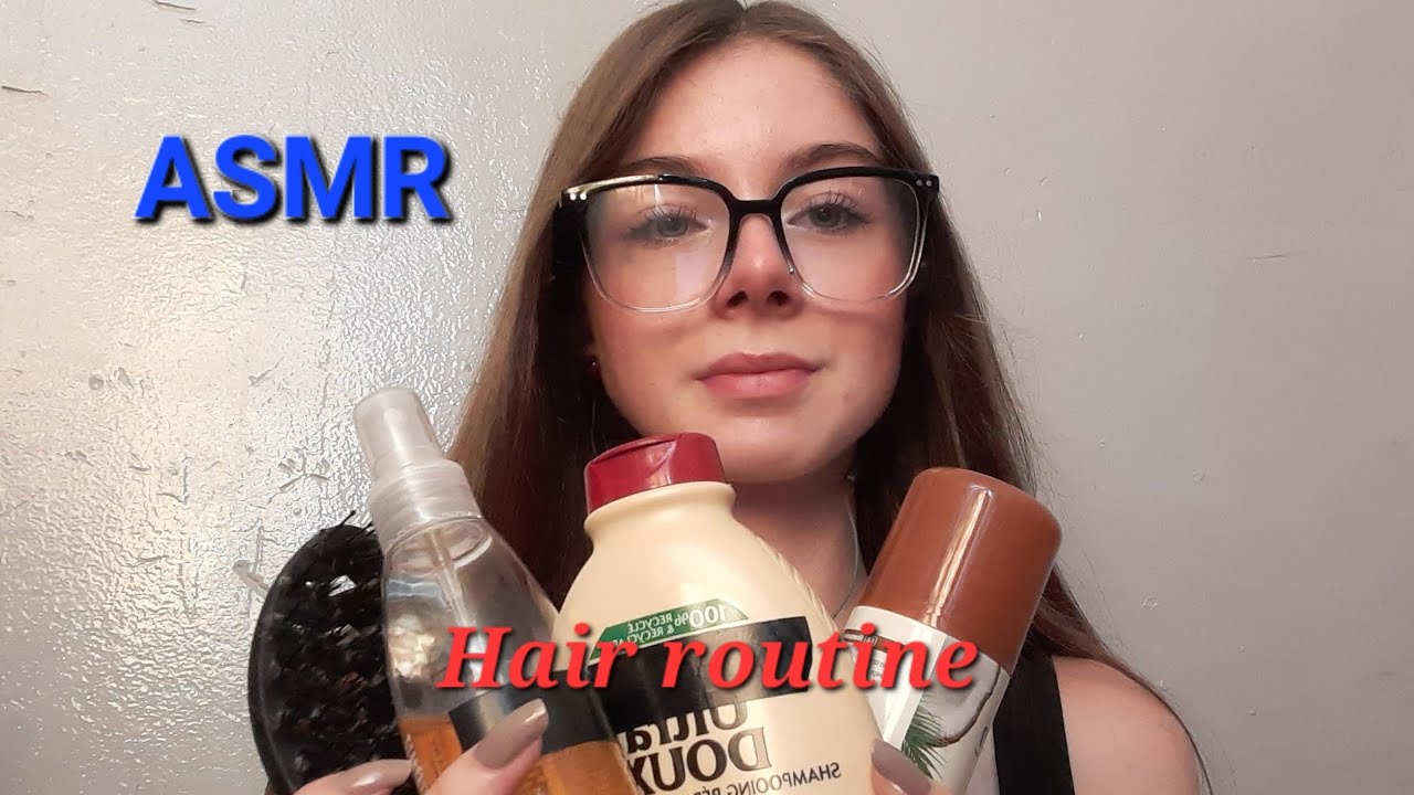 🔵 ASMR | Hair routine 👝💇‍♀️