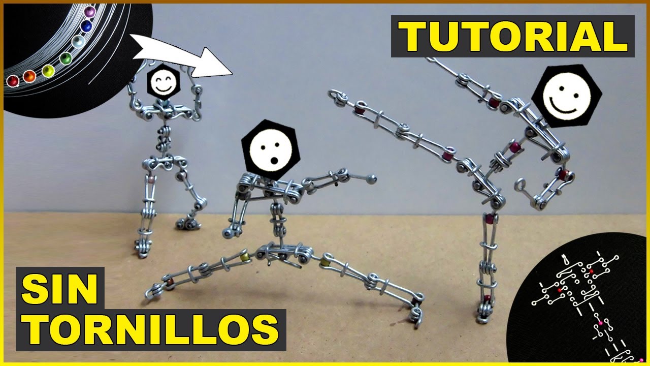 Como hacer Armadura Articulada SIN TORNILLOS, Usando Alambre Comun - Stop Motion