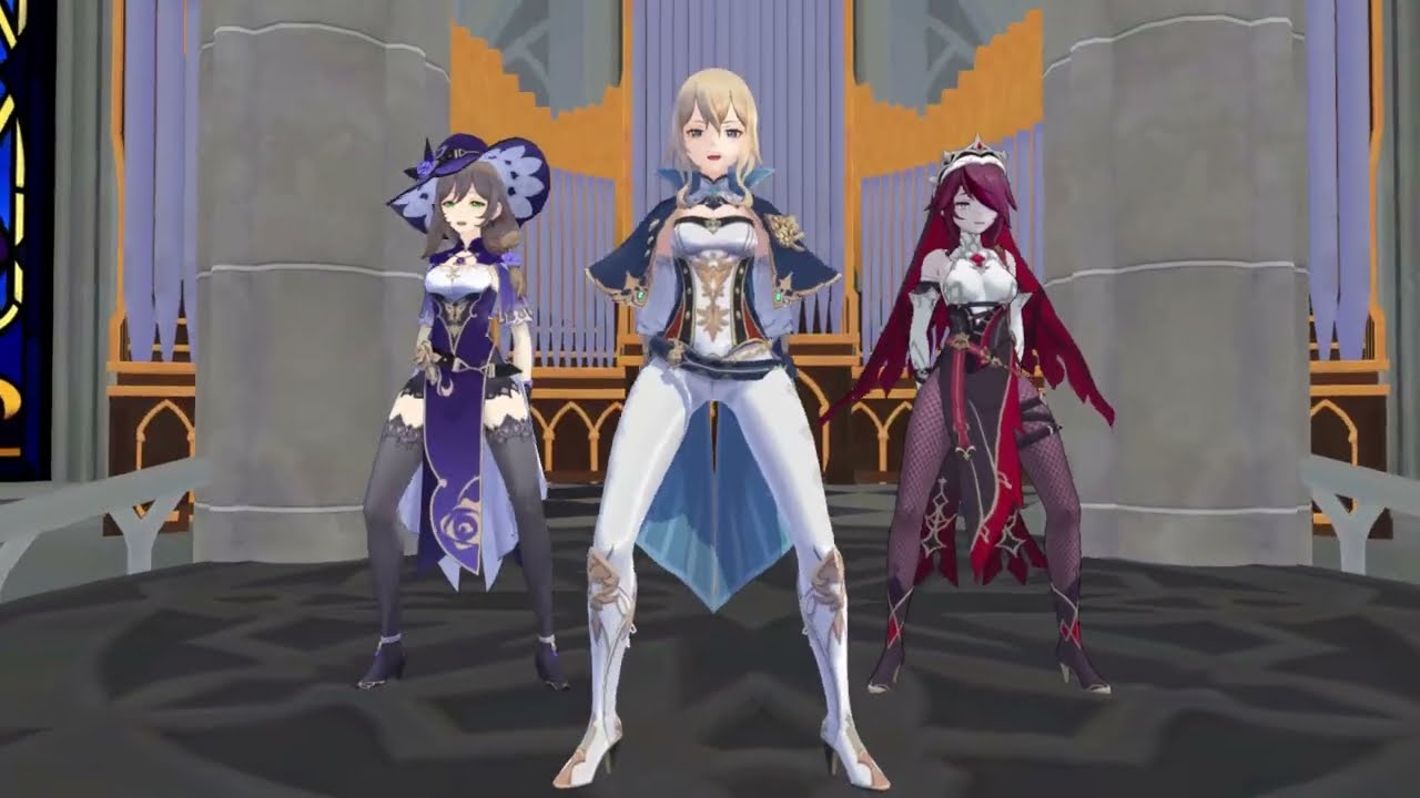 Jean Lisa Rosaria Hands Clap Genshin Impact MMD 