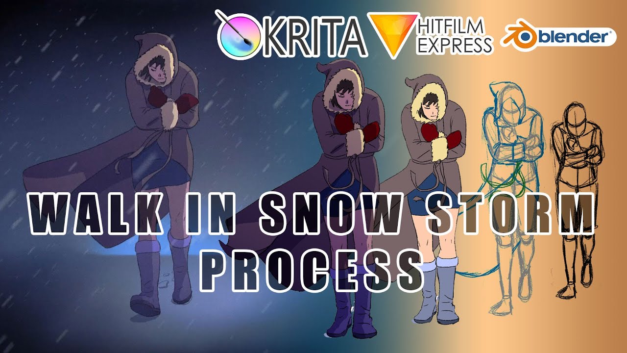 Krita: Snow Storm Breakdown (Hitfim + Blender)