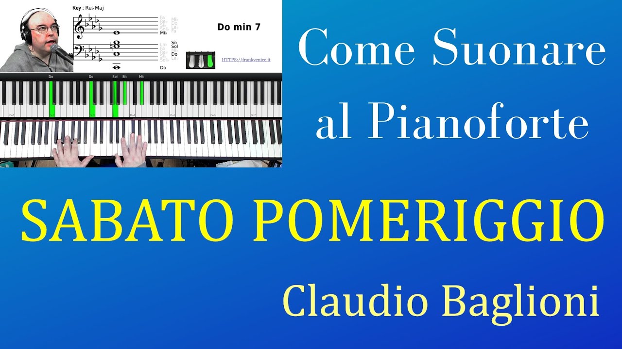 Come suonare al pianoforte Sabato Pomeriggio di Claudio Baglioni | TUTORIAL