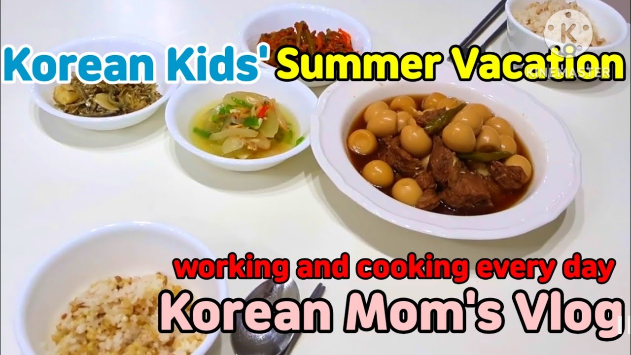 SUB)Korean Mom's Daily Vlog(Sweet Rice with Jujubes, Braised Spicy Chicken, gimbap, cucumbernamul)