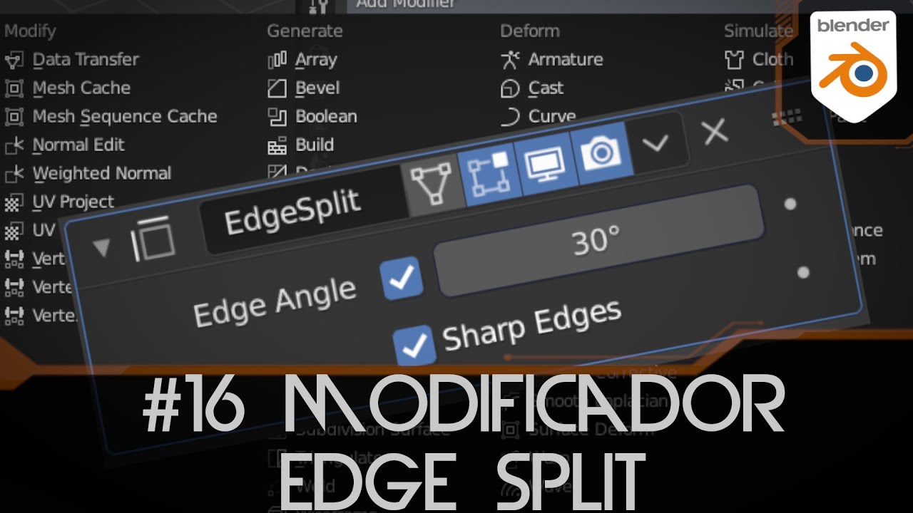 #16 Edge Split Modifier en Blender 2.9 - Modificadores Blender