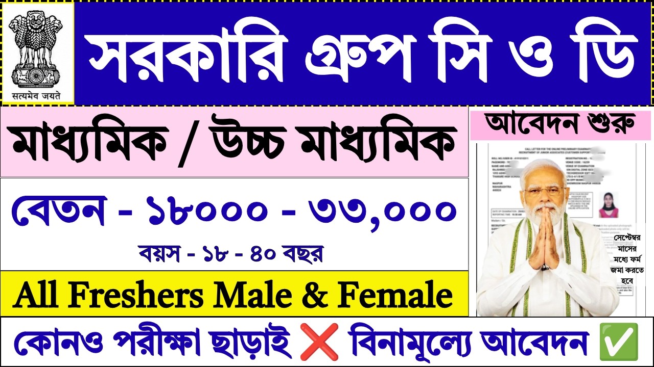 New Government Jobs 2026 | Group C | Group D | New Vacancy 2026 | Govt Jobs | New Recruitment |