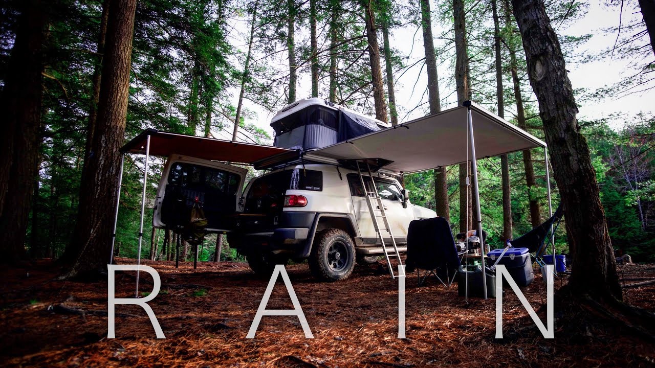Rain Camping ASMR with my FJ Cruiser (4K)