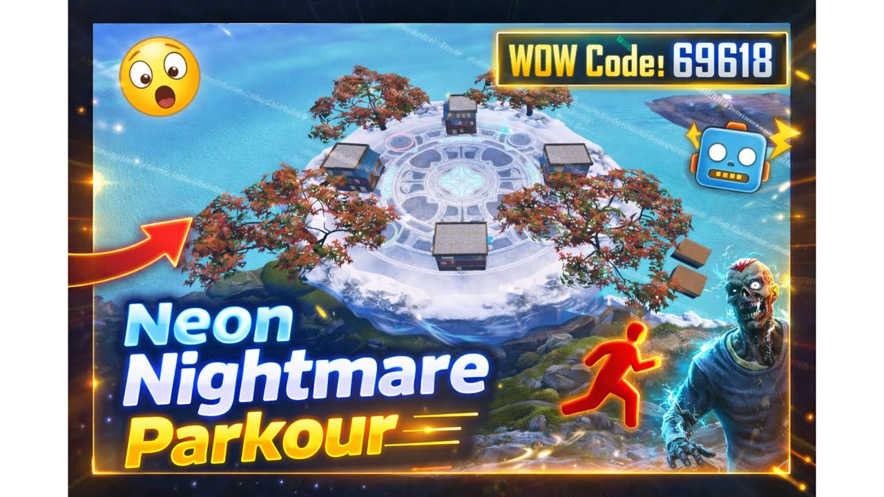 Neon Nightmare Parkour 😱🔥 | Hardest BGMI WOW Mode? | Wow Code 69618