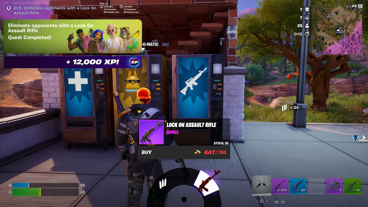 Fortnite - Eliminate Opponents With A Lock On Assault Rifle (WEEK 10 Quests Challenges)