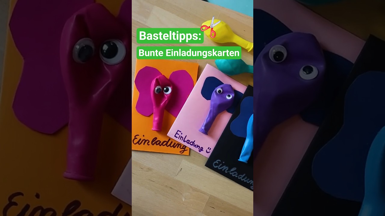 Bunte Einladungskarten selber basteln | Basteltipps aus der Kita  #Fr&ouml;bel #Kita #Basteltipp