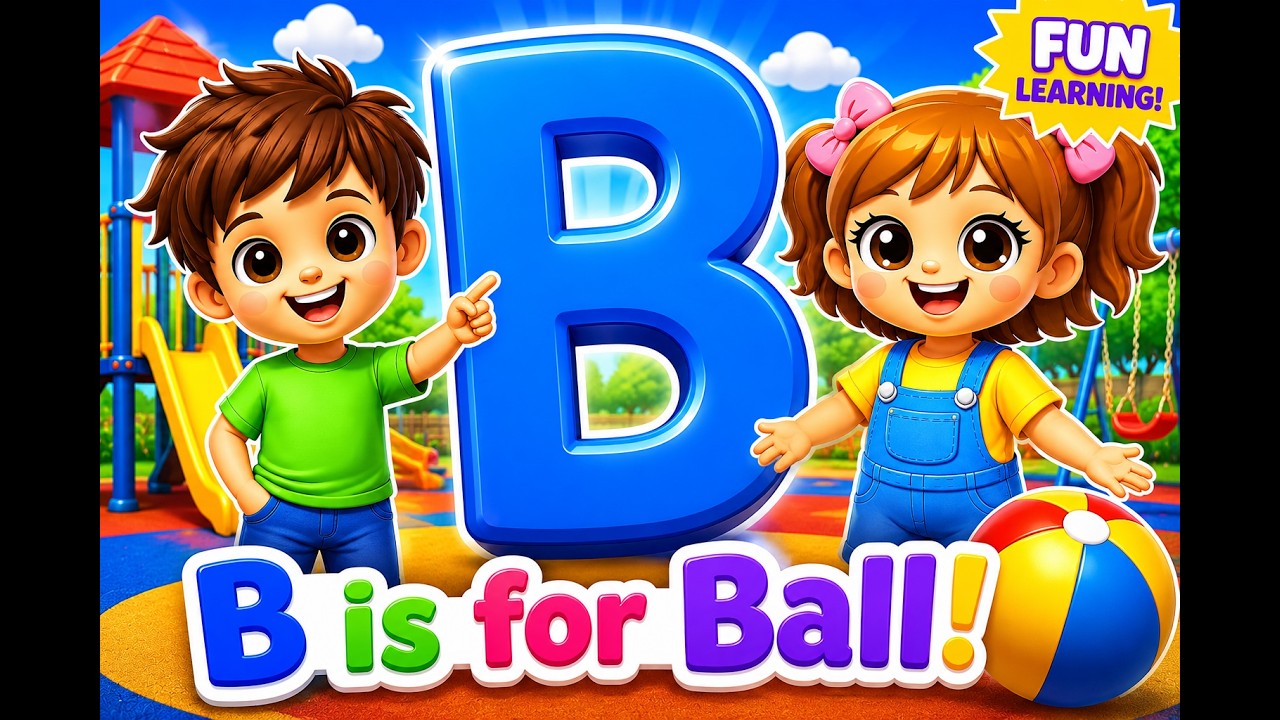 Nini & Ben Teach the Letter B 🏀 | Fun ABC Learning for Kids! #kidslearning #preschoollearning #abc