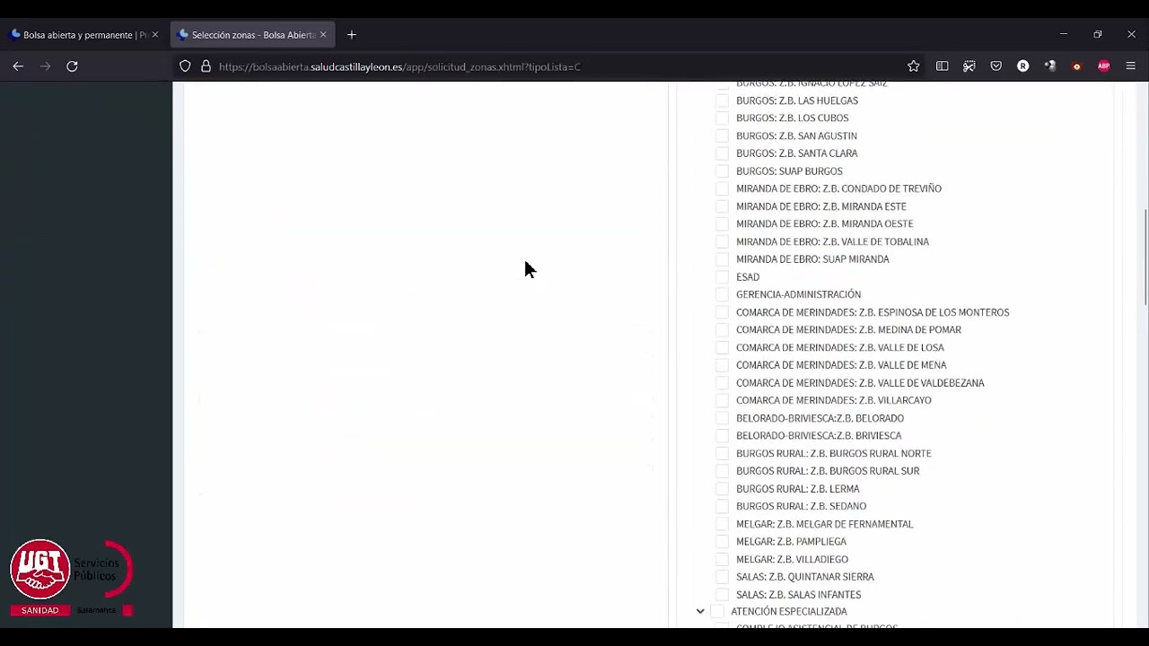 Guía actualización Bolsa SACYL UGT SP SALAMANCA