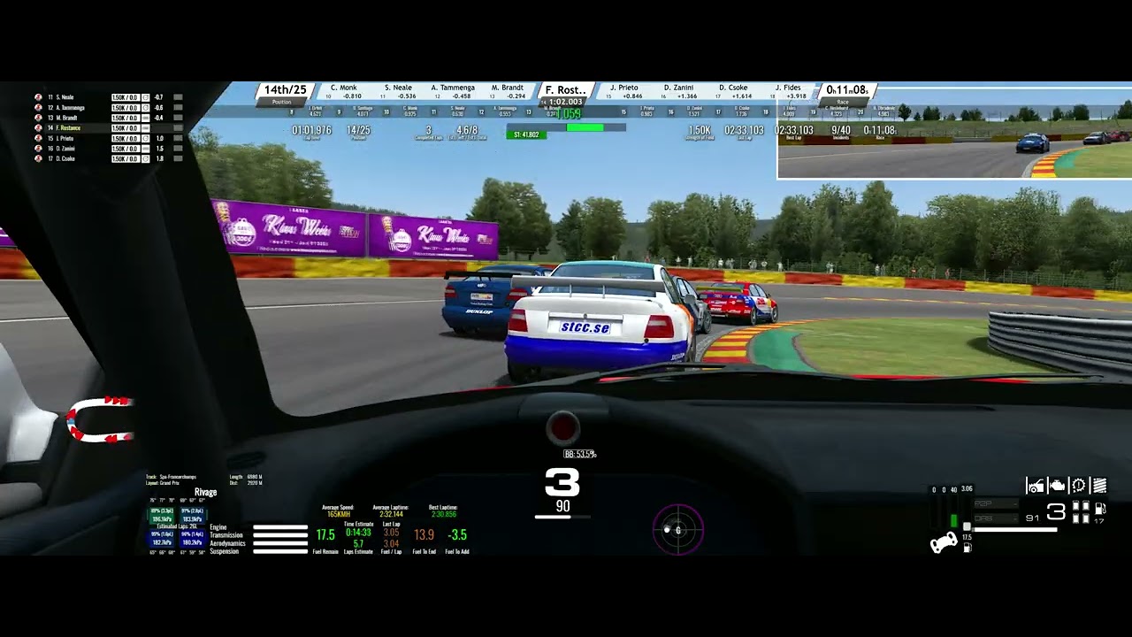 RaceRoom What a race! SIMGOV Super Touring at Spa