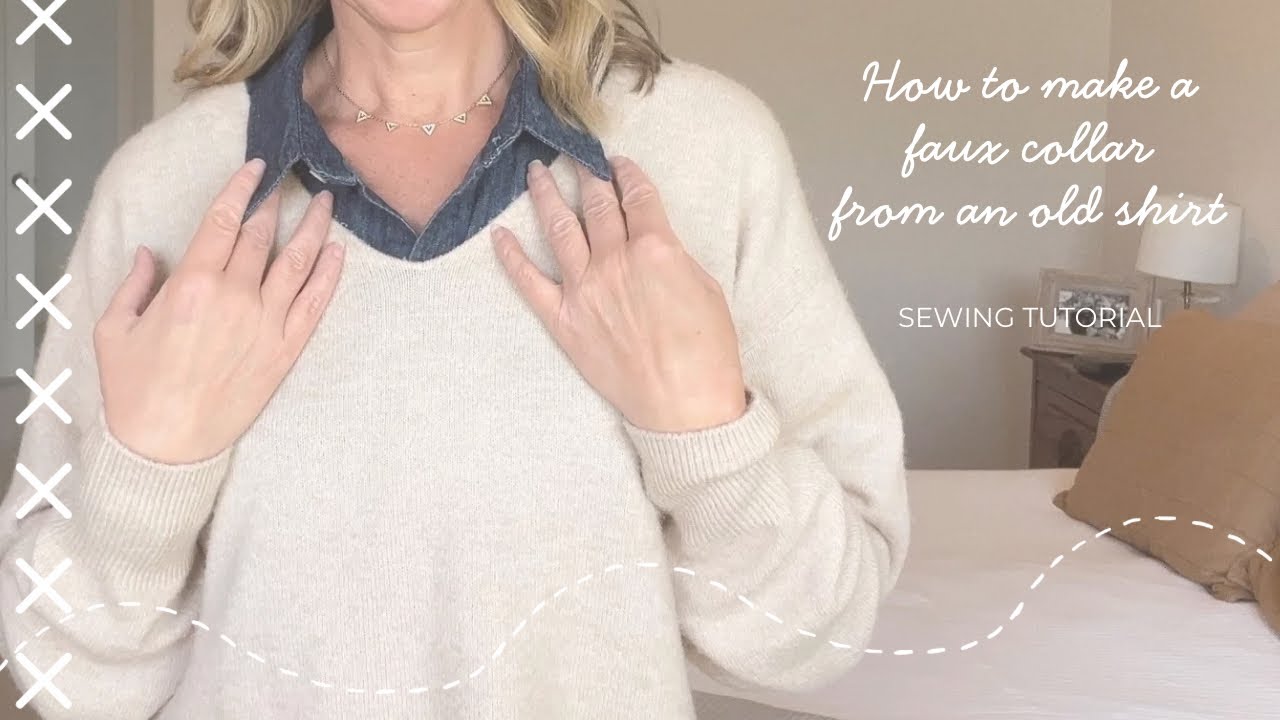 How to Sew a Faux Collar (Dickie) - Upcycle a Button-Up Shirt