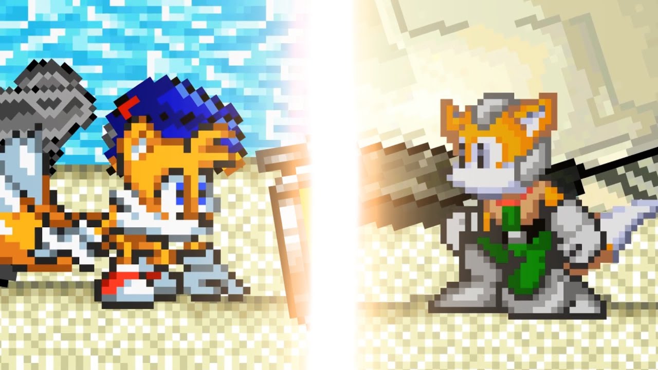 Tails vs Fox McCloud (Sonic The Hedgehog vs Star Fox Sprite Animation)