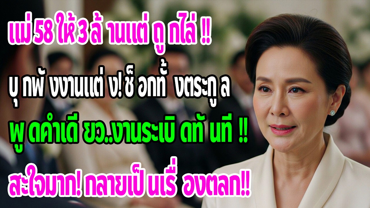 ฉัน58ให้ลูกชาย3,000,000แต่งงาน แต่วันแต่งฉันถูกห้ามเข้างาน ฉันบุกเข้าไปพูดคำเดียว งานแต่งพังทันที