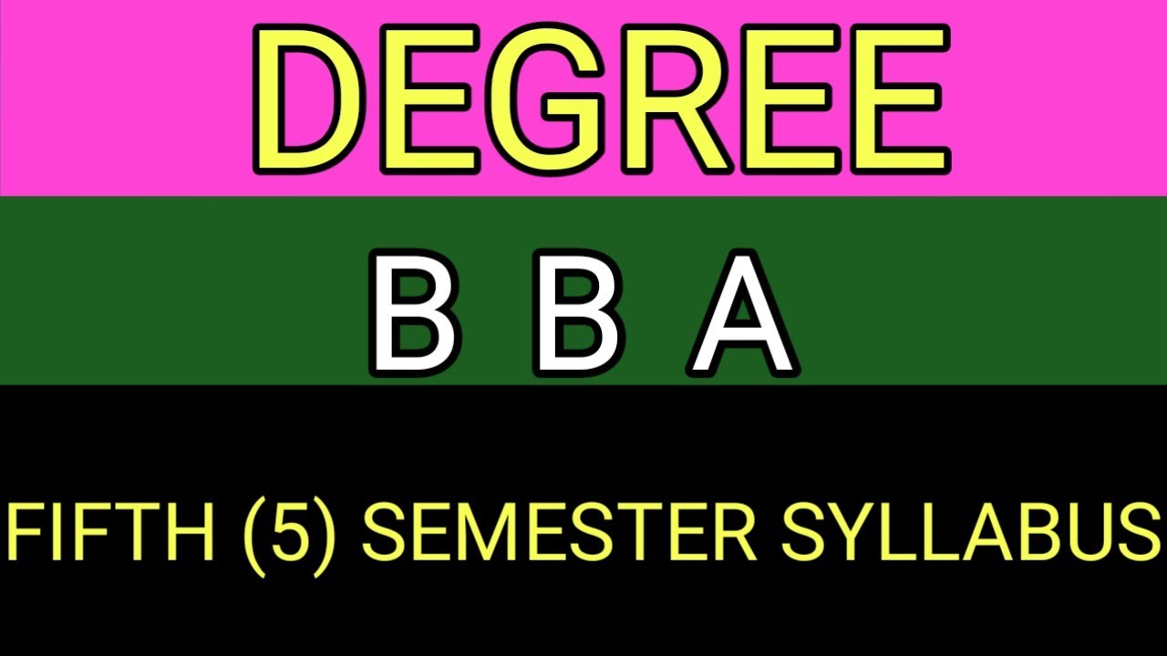 BBA fifth semester new syllabus 2022-23