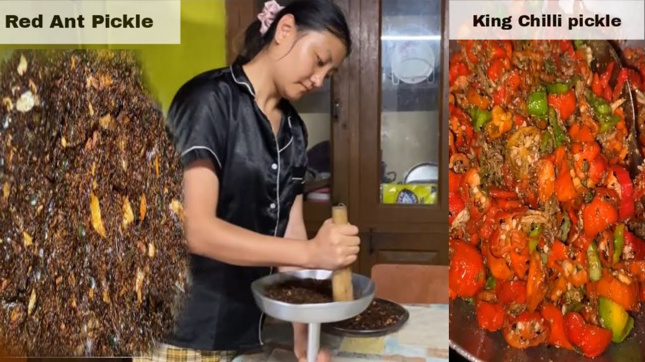 How to make King chilli Pickle and Red Ant pickle Recipe #Loloezung